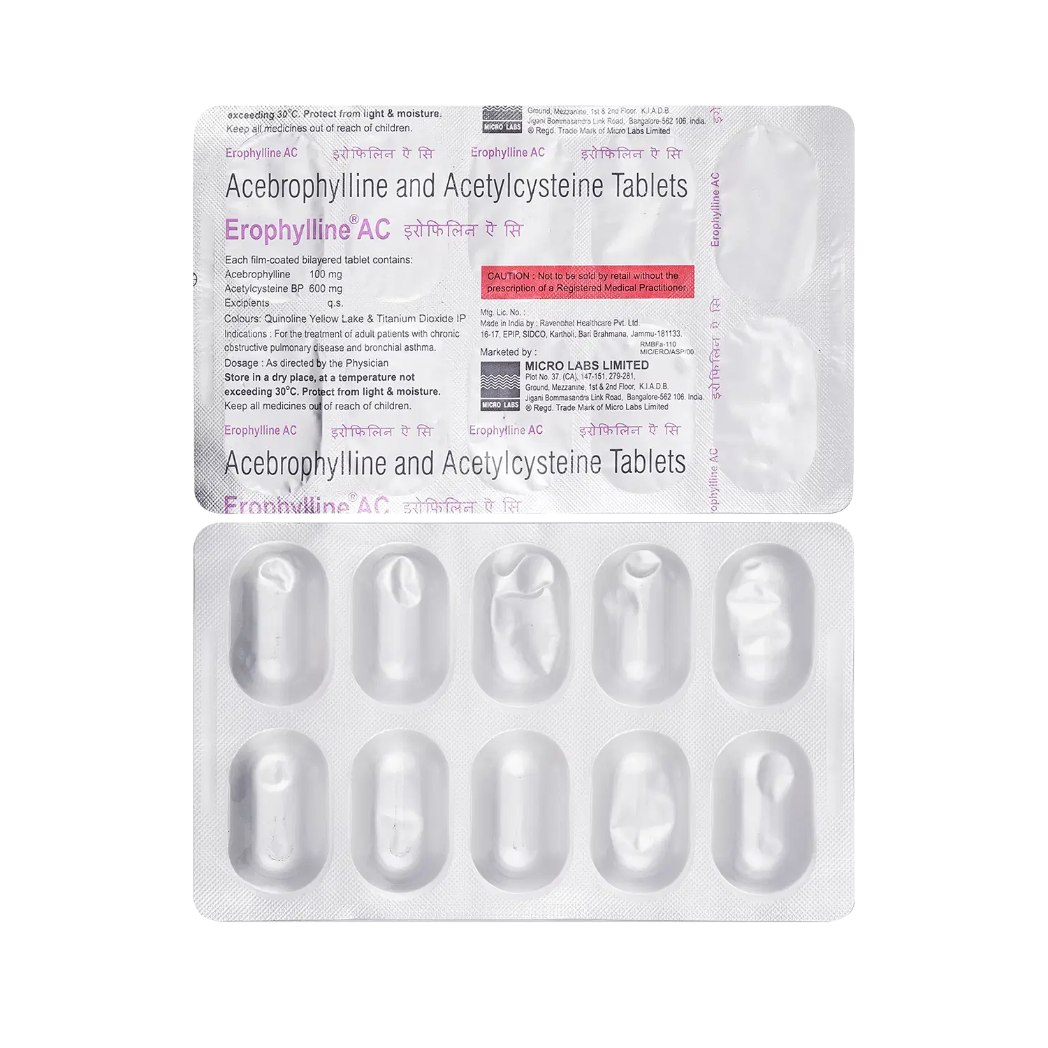 Erophylline AC 100mg/600mg Tablet