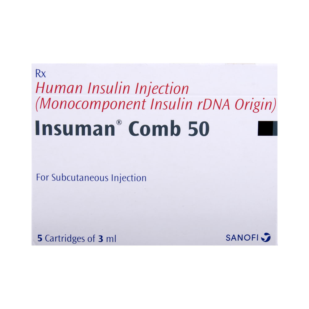 Insuman Comb 50 100IU Cartridge 3 ml