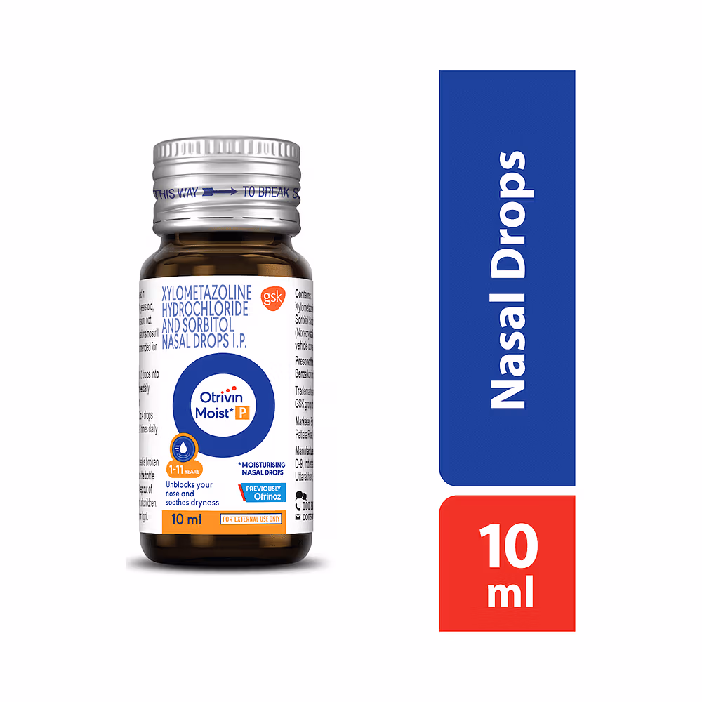 Otrivin Paediatric 0.05% w/v Nasal Drops for Fast Relief from Blocked Nose