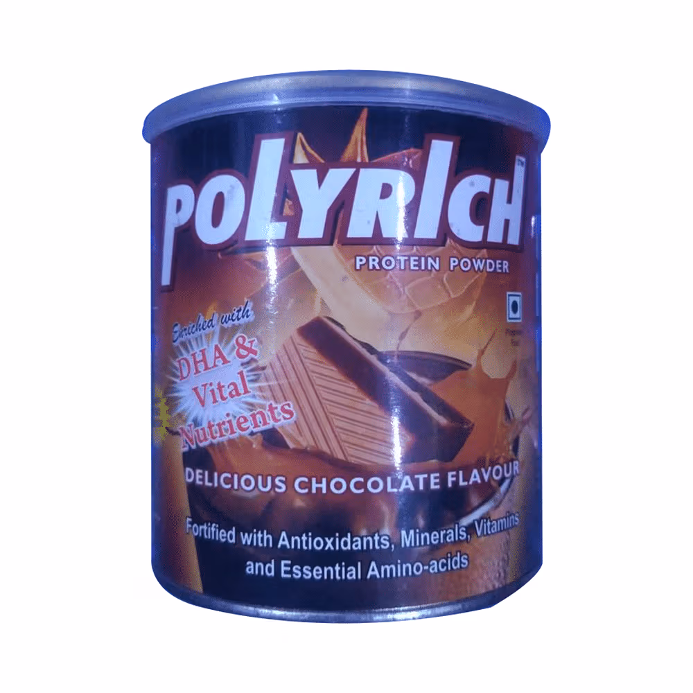 Polyrich Protein Powder with DHA, Vitamins & Minerals | Flavour Chocolate 200gm