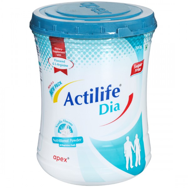 Actilife Dia with Flaxseed & L-Arginine | Sugar Free | Flavour Vanilla Powder