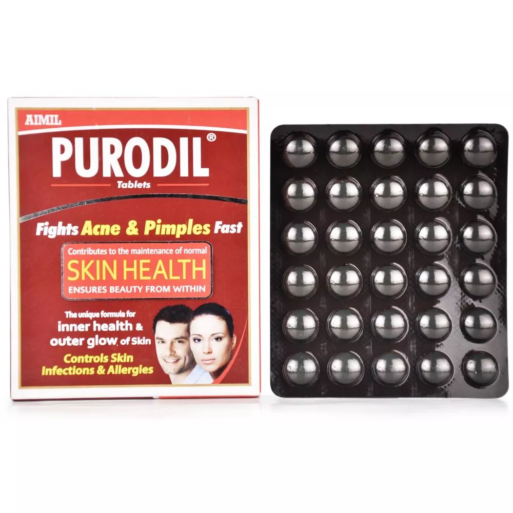 Aimil Purodil Skin Health Tablet | Fights Acne & Pimples | Controls Skin Infections & Allergies