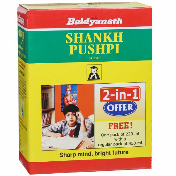 Baidyanath Shankhpushpi Sarbat 2-in-1 Offer (450 ml with Free 220ml)