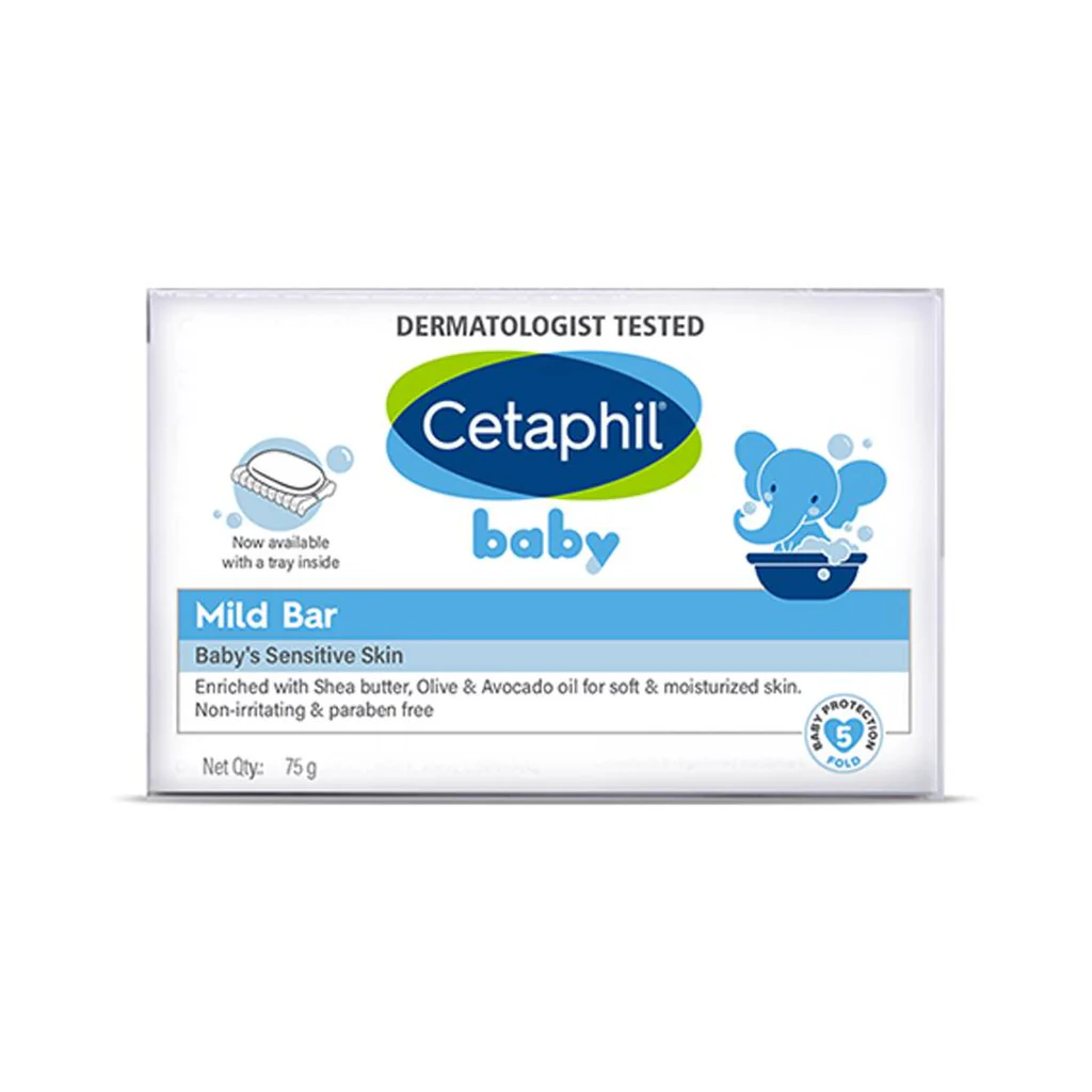 Cetaphil Baby Mild Bar with Shea Butter | Moisturises the Skin | Paraben-Free