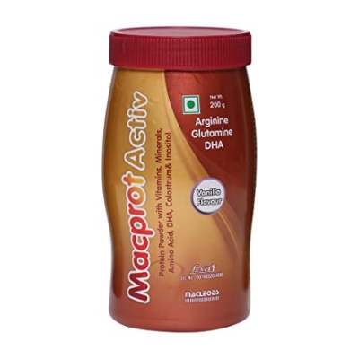 Macprot Activ Nutritional Supplement with Arginine, Glutamine & DHA | Flavour Powder Vanilla