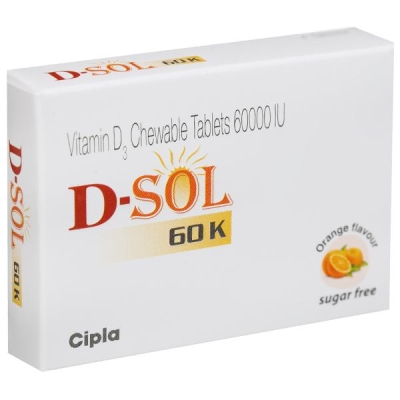 D-Sol 60K Vitamin D3 Chewable Tablet Orange