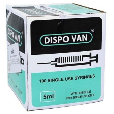 Dispovan Syringe 5ml with Needle 24G