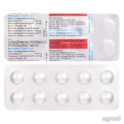 Provanol Forte 0.25mg/20mg Tablet