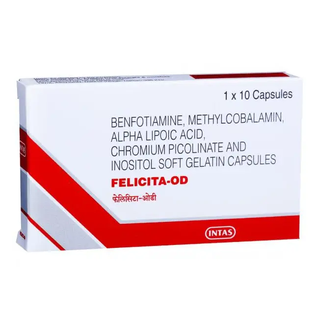 Felicita-OD Capsule with Benfotiamine, Mecobalamin, ALA, Chromium & Inositol