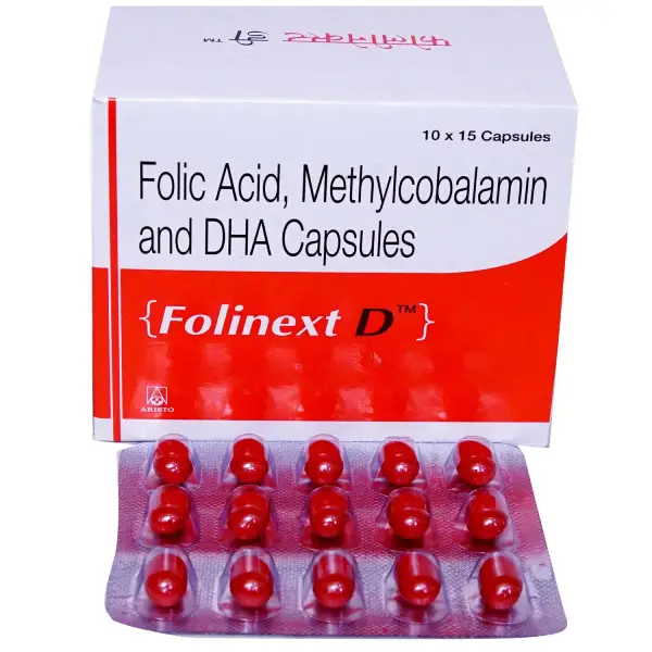 Folinext D Capsule with Folic Acid, Mecobalamin & DHA