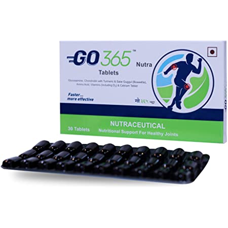 Go 365 Nutra with Glucosamine, Turmeric, Calcium & Vitamin D3 | For Joint Health Tablet