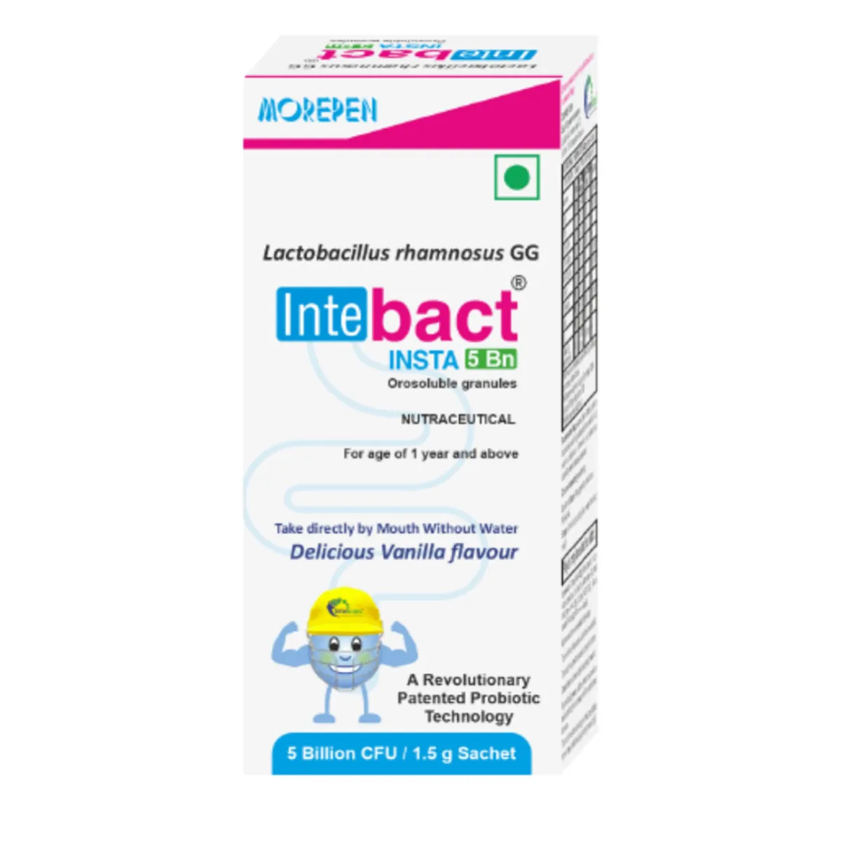 Dr Morepen Intebact Insta 5 Bn Sachet (1.5gm Each) Vanilla