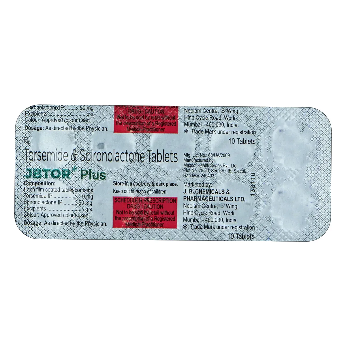 Jbtor Plus 50mg/10mg Tablet