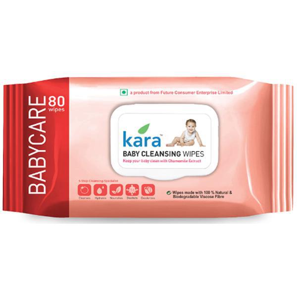 Kara Cleansing Baby Wipes (80 Wipes Per Pack)