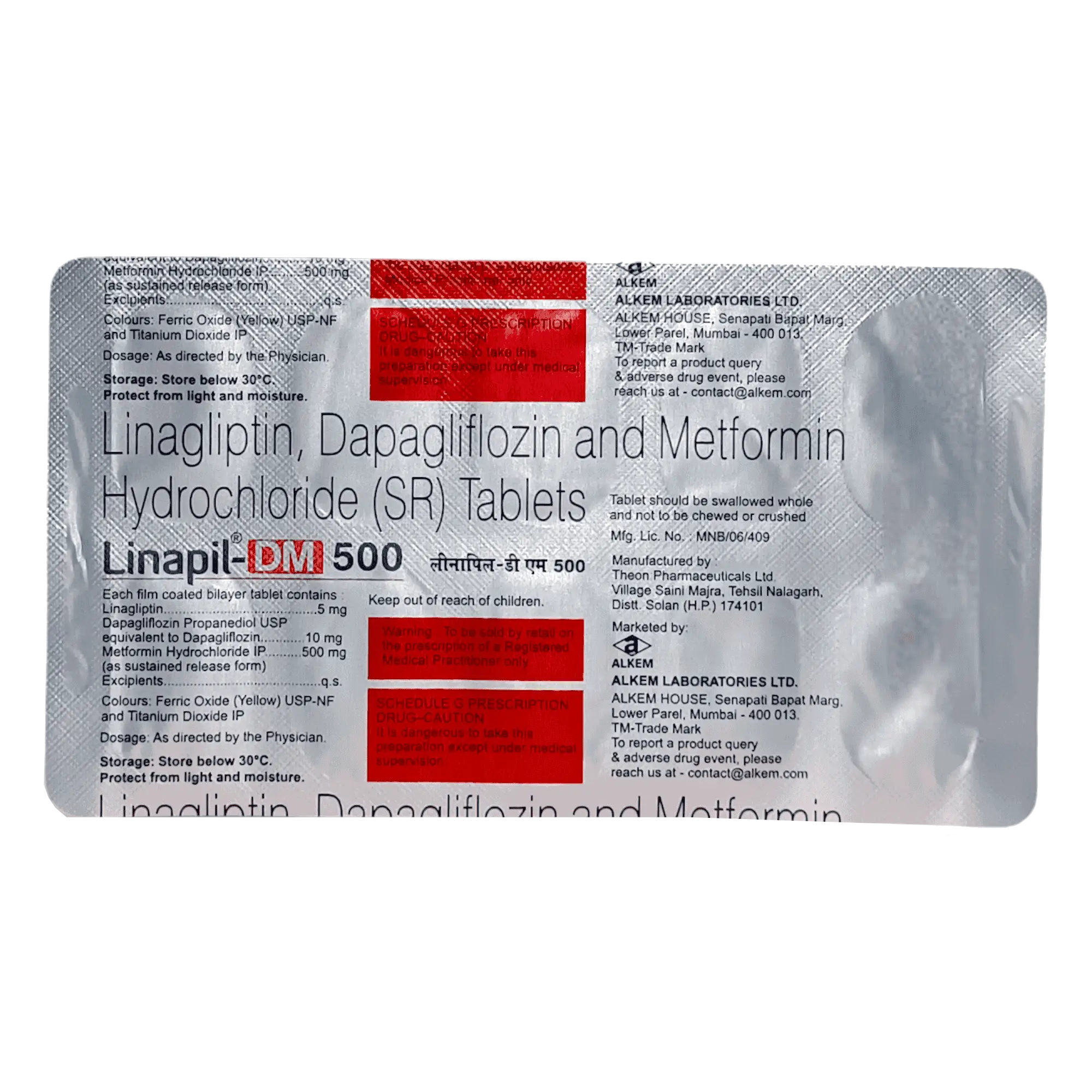 Linapil DM 10mg/5mg/500mg Tablet