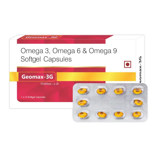 Leeford Geomax 3G with Omega 3-6-9 | Softgel Capsule for Healthy Liver, Brain, Heart, Immunity, Eyes & Joints