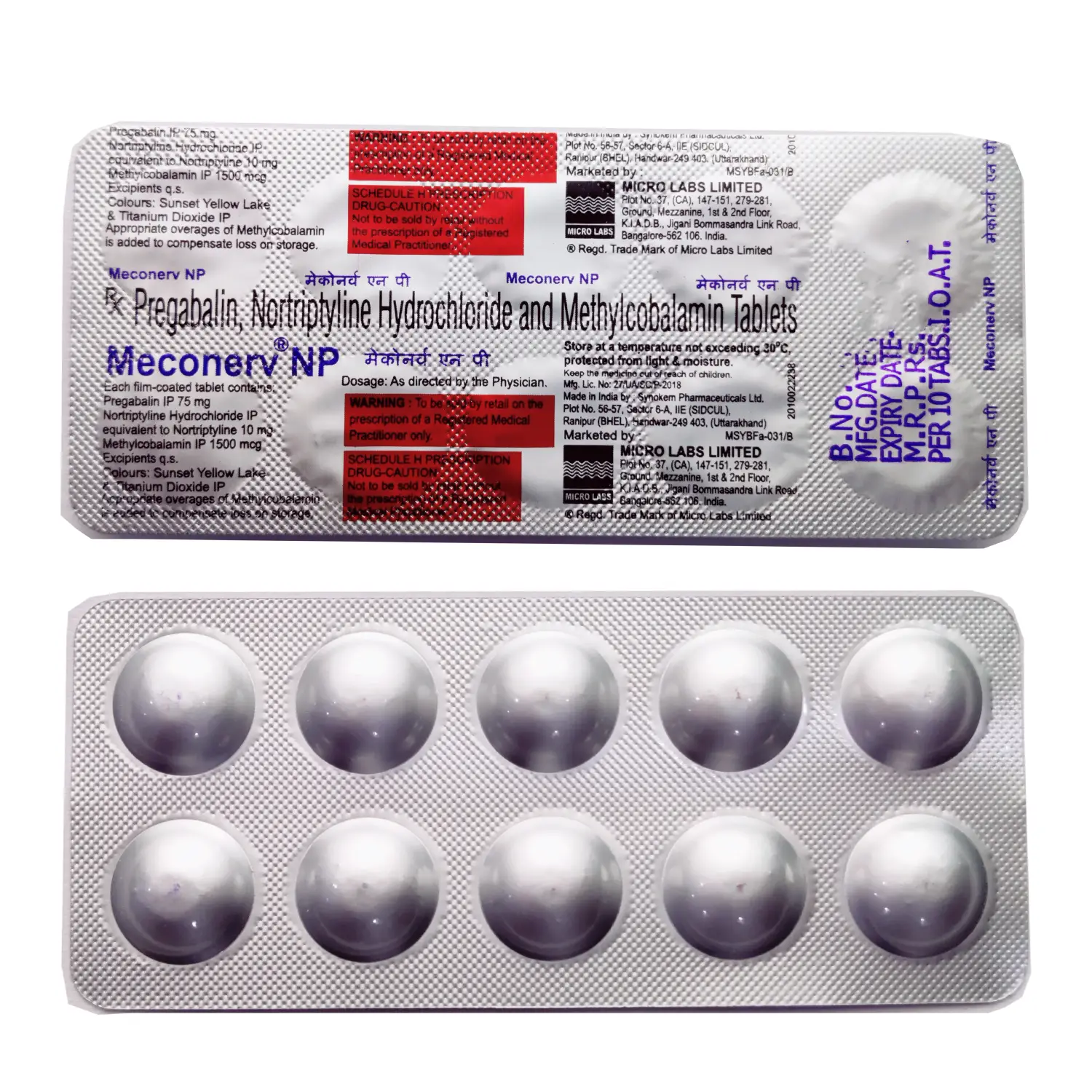 Meconerv NP 75mg/10mg/1500mcg Tablet