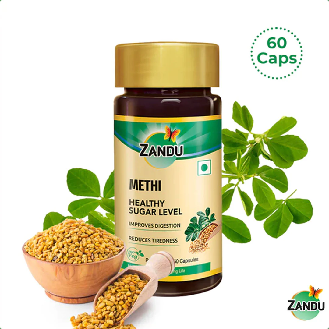 Zandu Methi (Fenugreek) Capsule for Healthy Sugar Levels