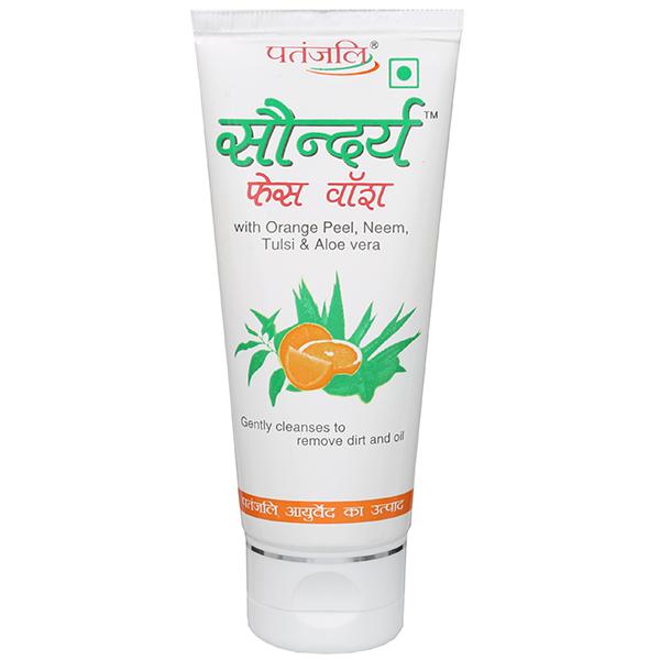 Patanjali Ayurveda Saundraya Orange Peel, Neem, Tulsi & Aloe Vera Face Wash