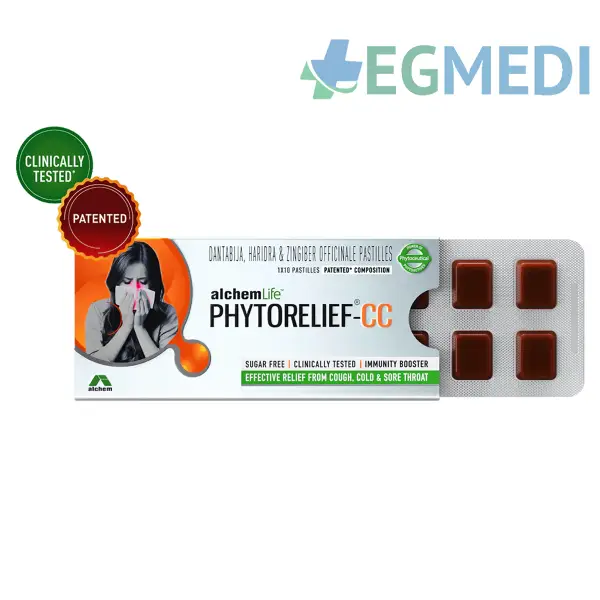 Phytorelief-CC Lozenges for Immunity Booster | Quick Relief from Cold, Cough, Sore & Scratchy Throat.| Sugar-Free