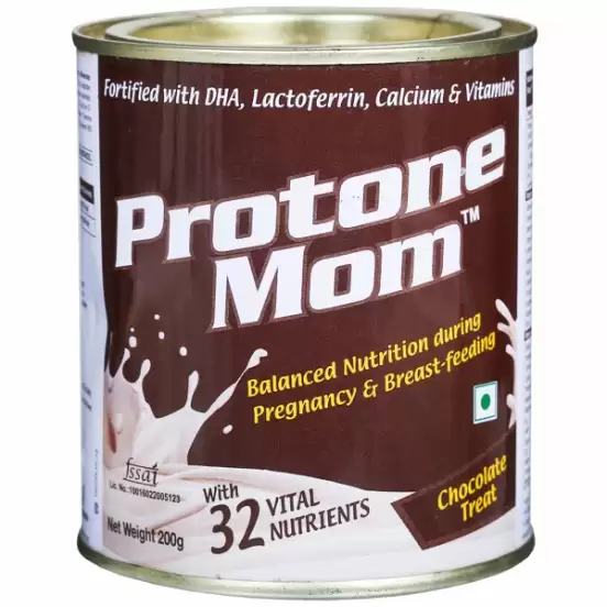 Protone Mom with DHA, Calcium & Vitamins | For Pregnancy & Lactation | Flavour Powder Chocolate