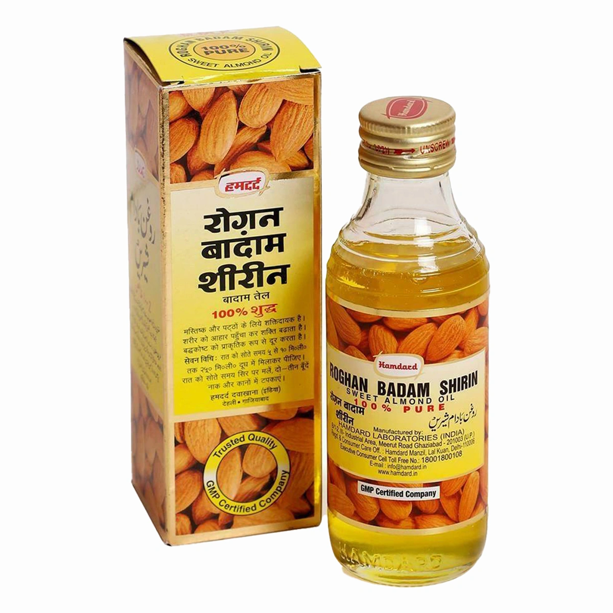 Hamdard Roghan Badam Shirin Pure Almond Oil | Eases Constipation & Supports Skin, Hair & Brain Health