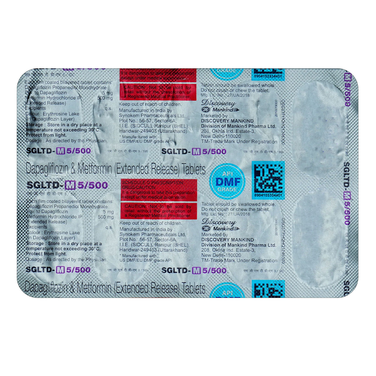 Sgltd M 5mg/500mg Tablet