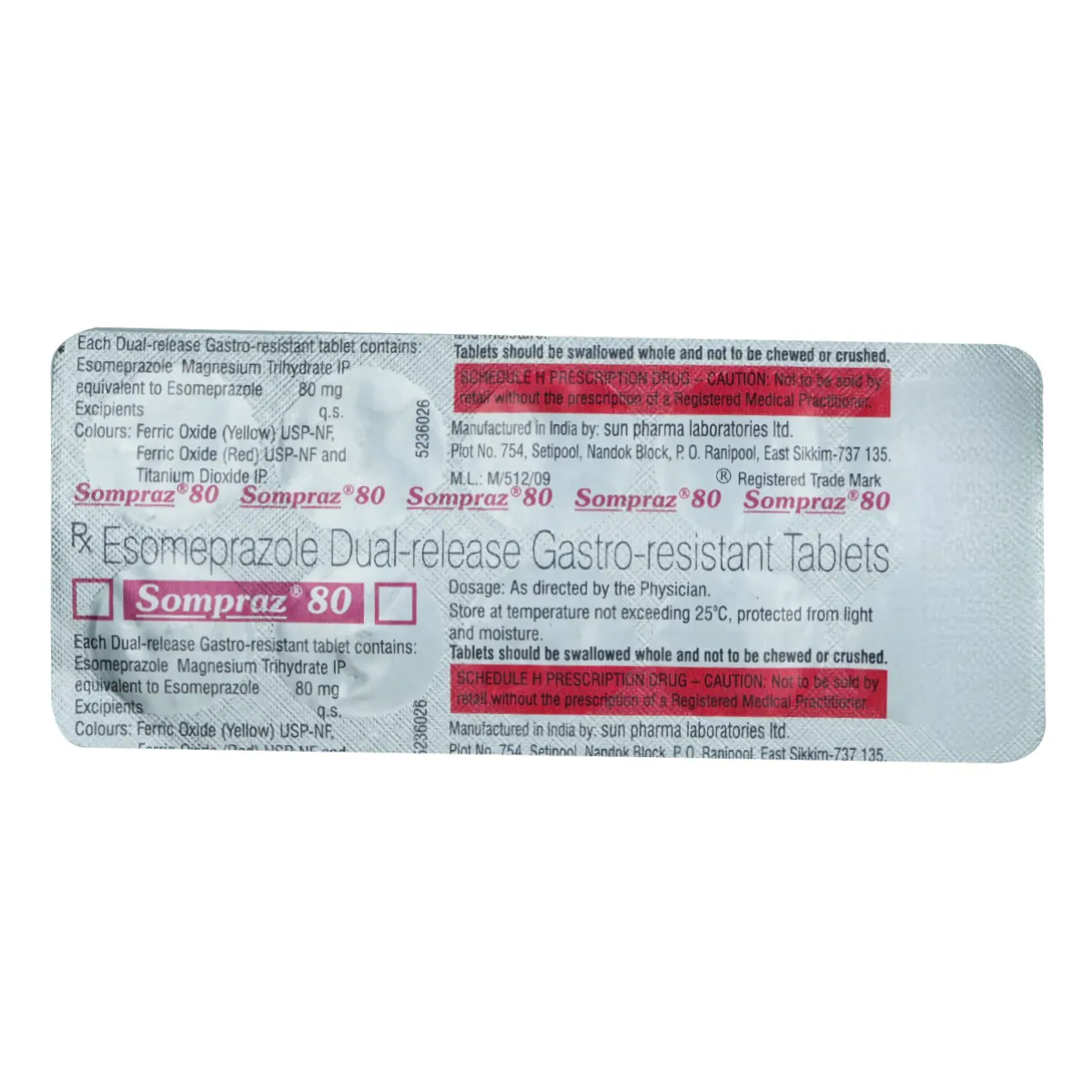 Sompraz 80mg Tablet