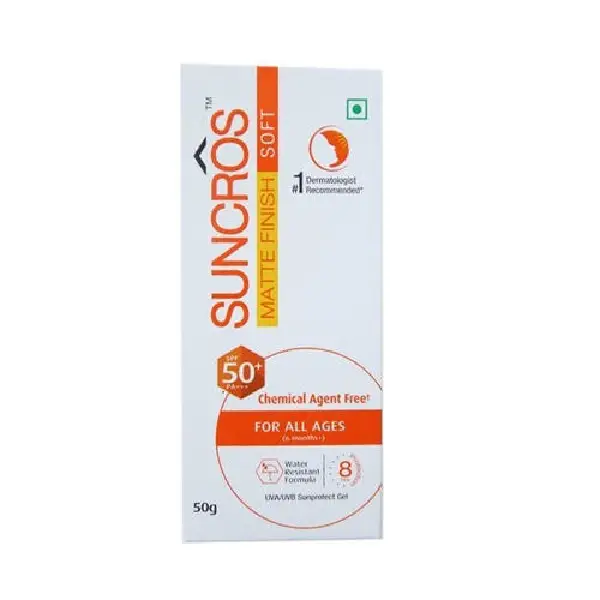 Suncros Matte Finish Sunscreen SPF 50+ PA+++ | Water Resistant Gel