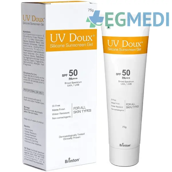 UV Doux Silicone Sunscreen Gel SPF 50 PA+++ | Oil-Free, Matte Finish & Water-Resistant