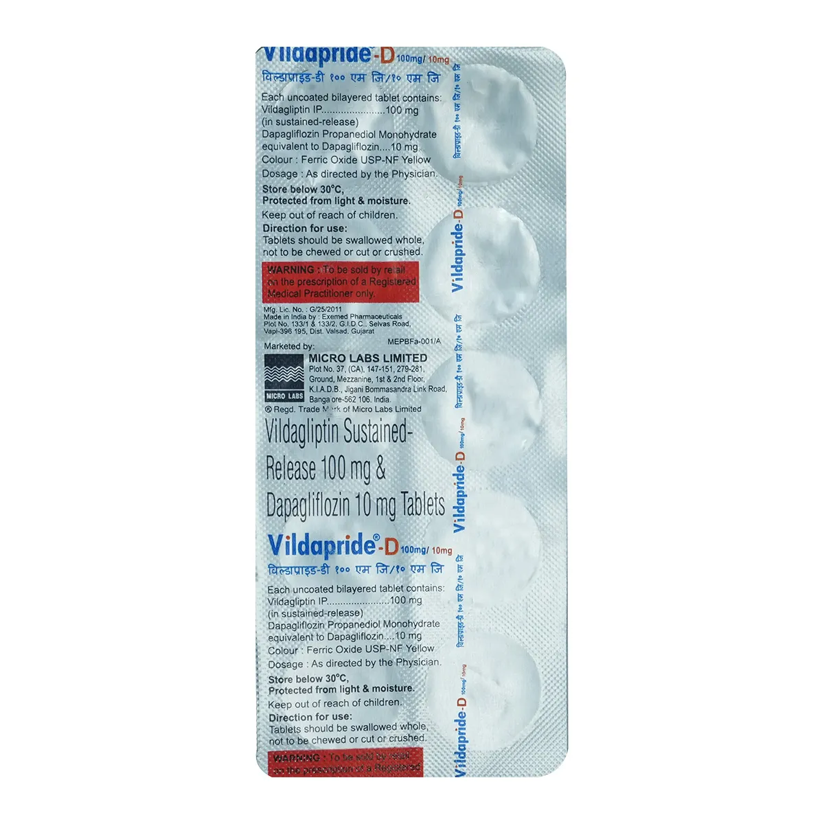 Vildapride D 10mg/100mg Tablet