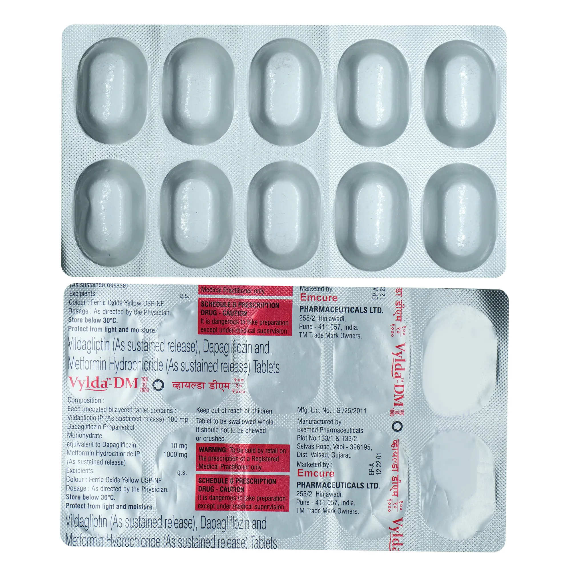 Vylda-DM 100/10/1000 Tablet SR