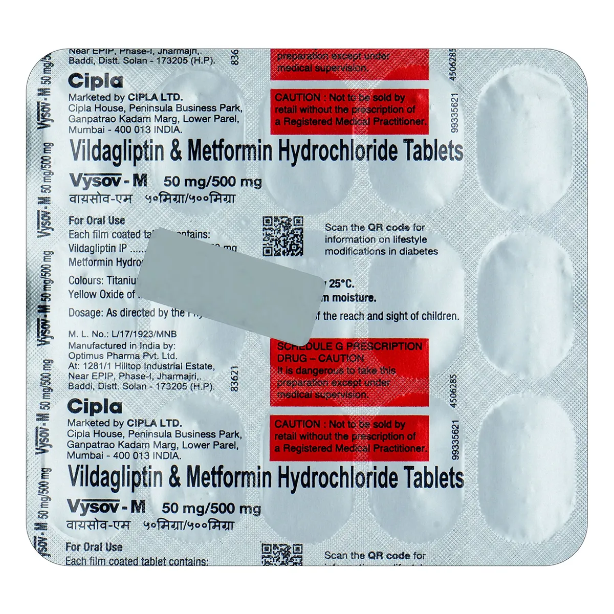 Vysov-M 500mg/50mg Tablet