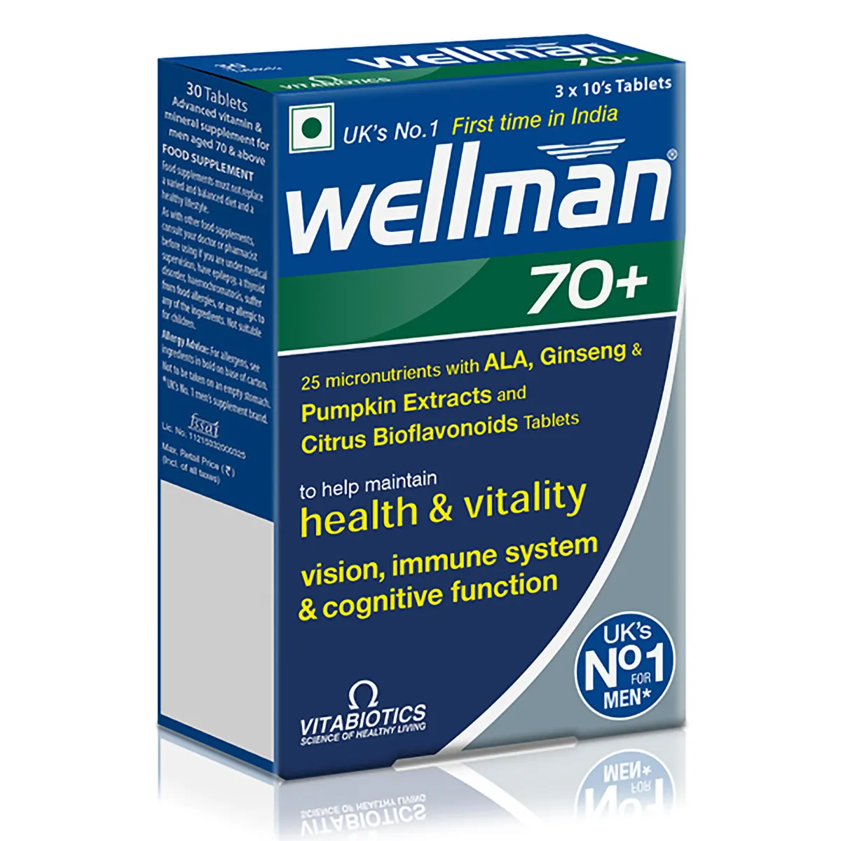 Wellman 70+ Health Supplement for Men's Vision, Immunity & Cognitive Function | Tablet