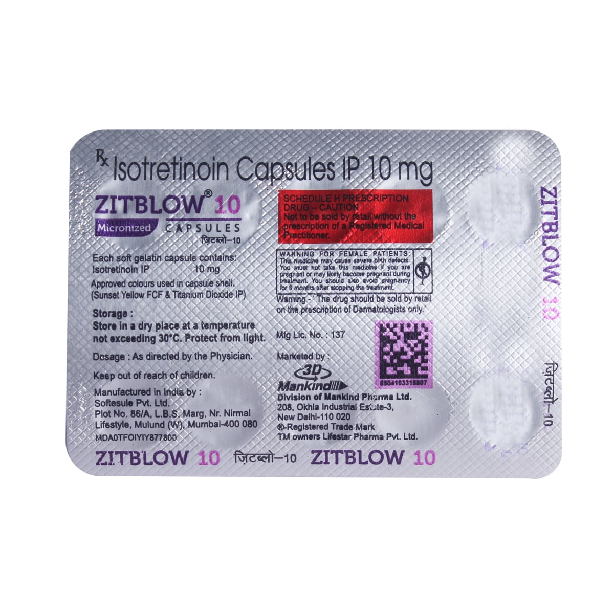 Zitblow 10mg Soft Gelatin Capsule