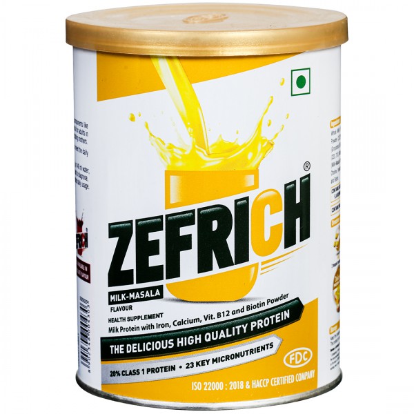 Zefrich Protein Nutritional Formula with Vitamins & Minerals | Flavour Milk Masala Powder