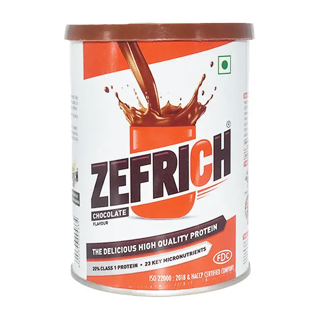 Zefrich Protein Nutritional Formula with Vitamins & Minerals | Flavour Chocolate Powder