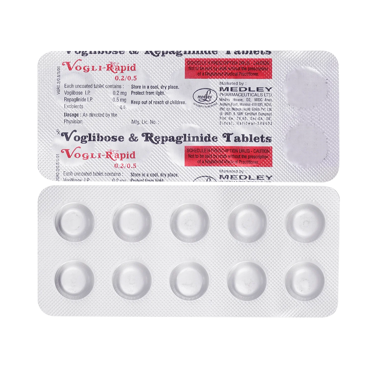 Vogli Rapid 0.5mg/0.2mg Tablet