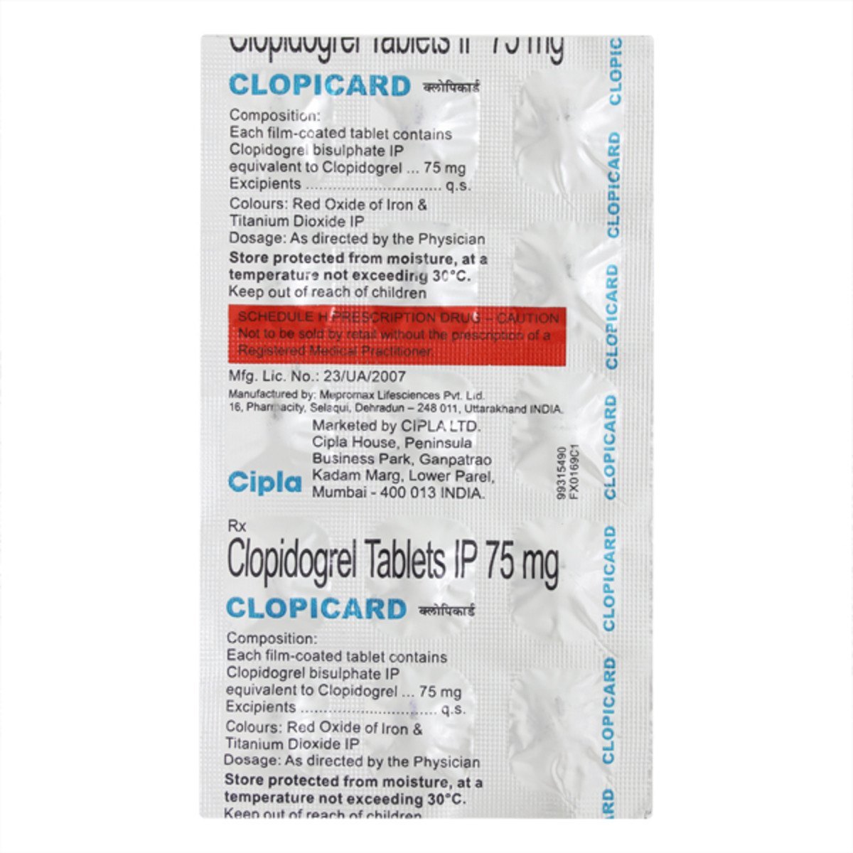 Clopicard 75mg Tablet