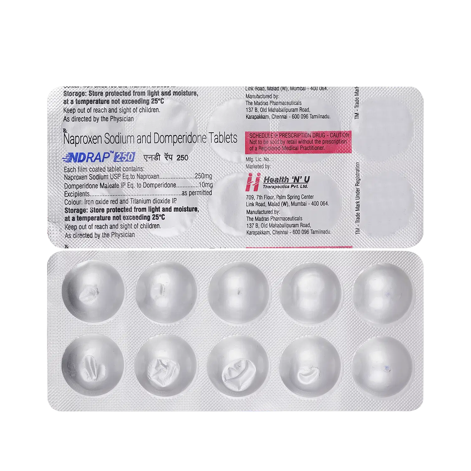 Ndrap 250mg/10mg Tablet