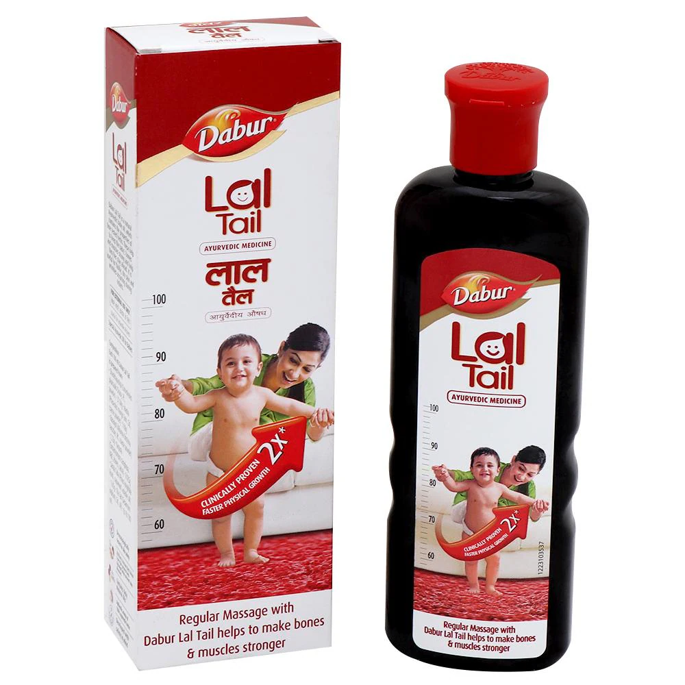 Dabur Lal Tail | Ayurvedic Baby Massage Oil | Supports Baby's Bone, Muscle & Skin Health 100ml