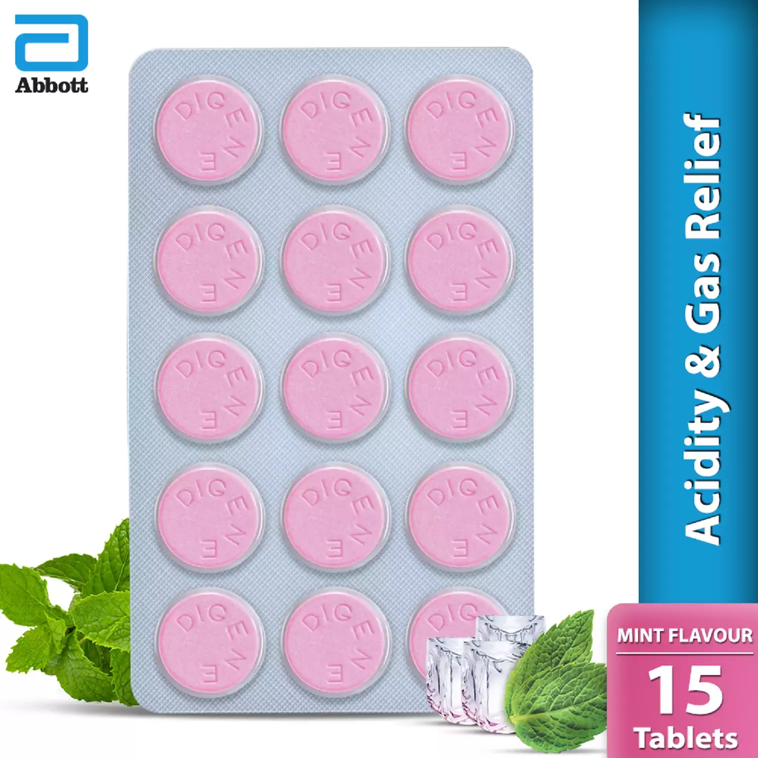 Digene Antacid Antigas Tablet | For Acidity, Gas & Stomach Care | Flavour Mint