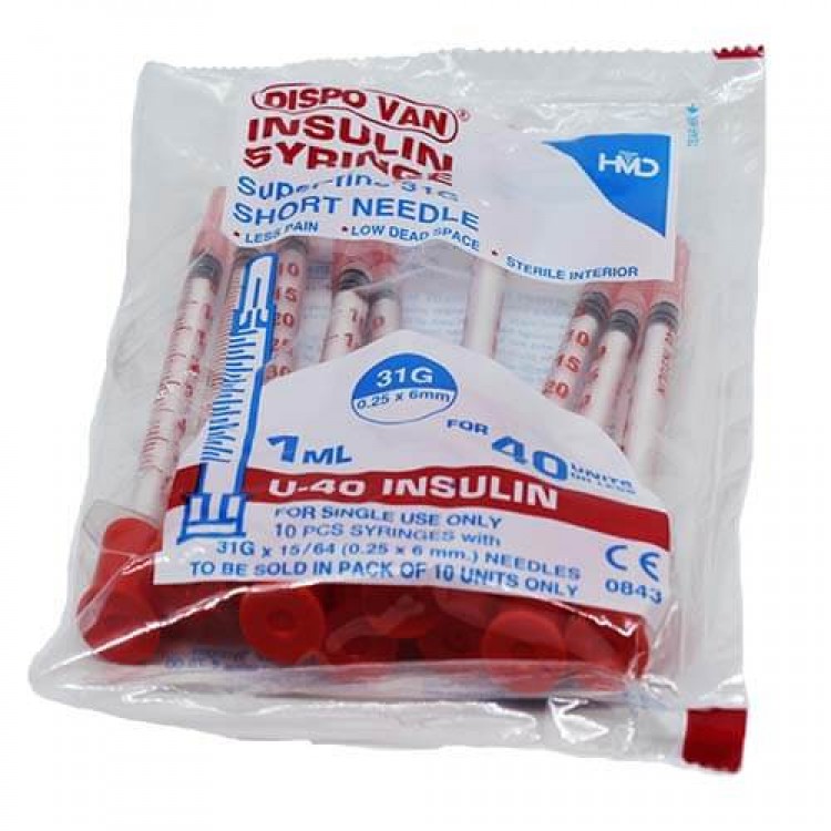 Dispovan U-40 Insulin Syringe Unitpack