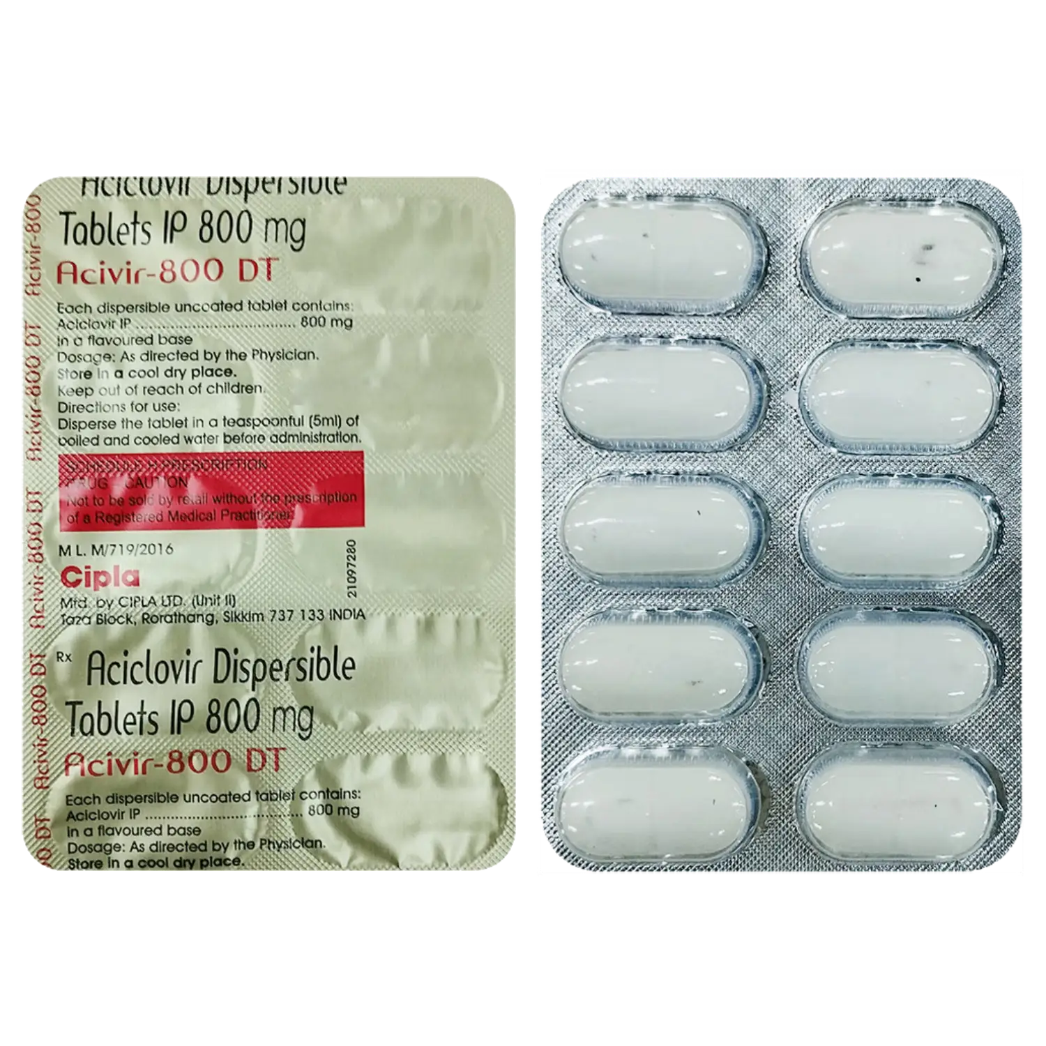 Acivir 800 DT Tablet 10's