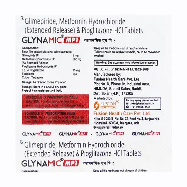 Glynamic MP 1mg/500mg/15mg Tablet