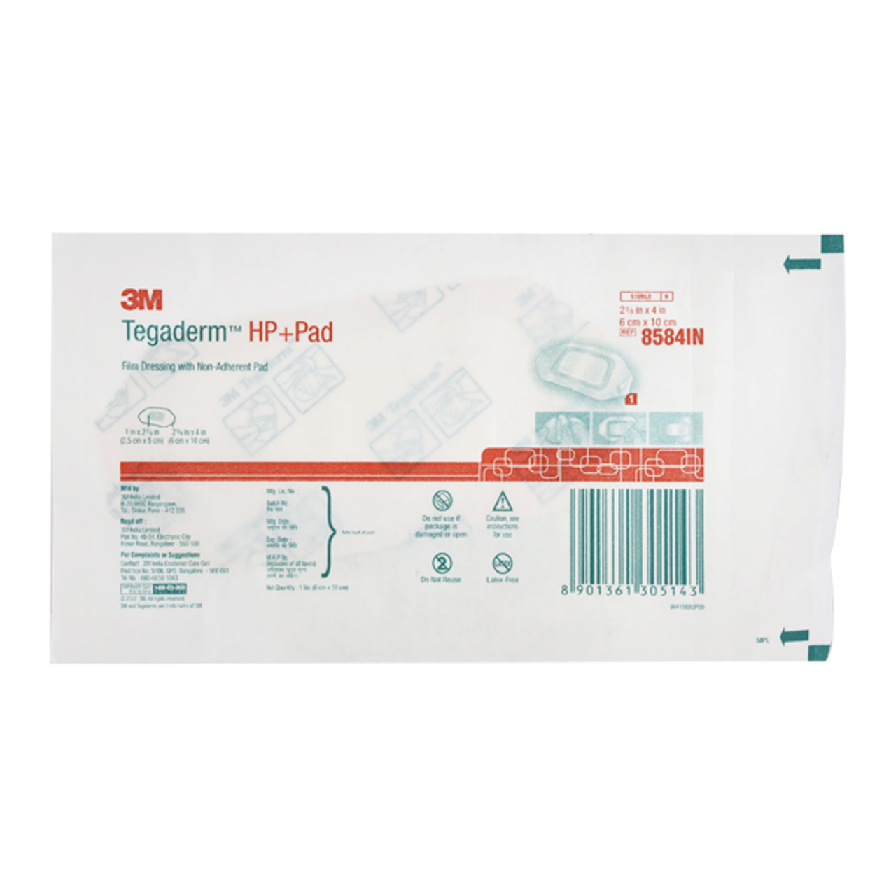 3M Tegaderm HP+ Pad Dressing 8584 6cm x 10cm