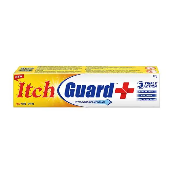 Itch Guard Plus Cream with Cooling Menthol | Triple Action Formula 12gm