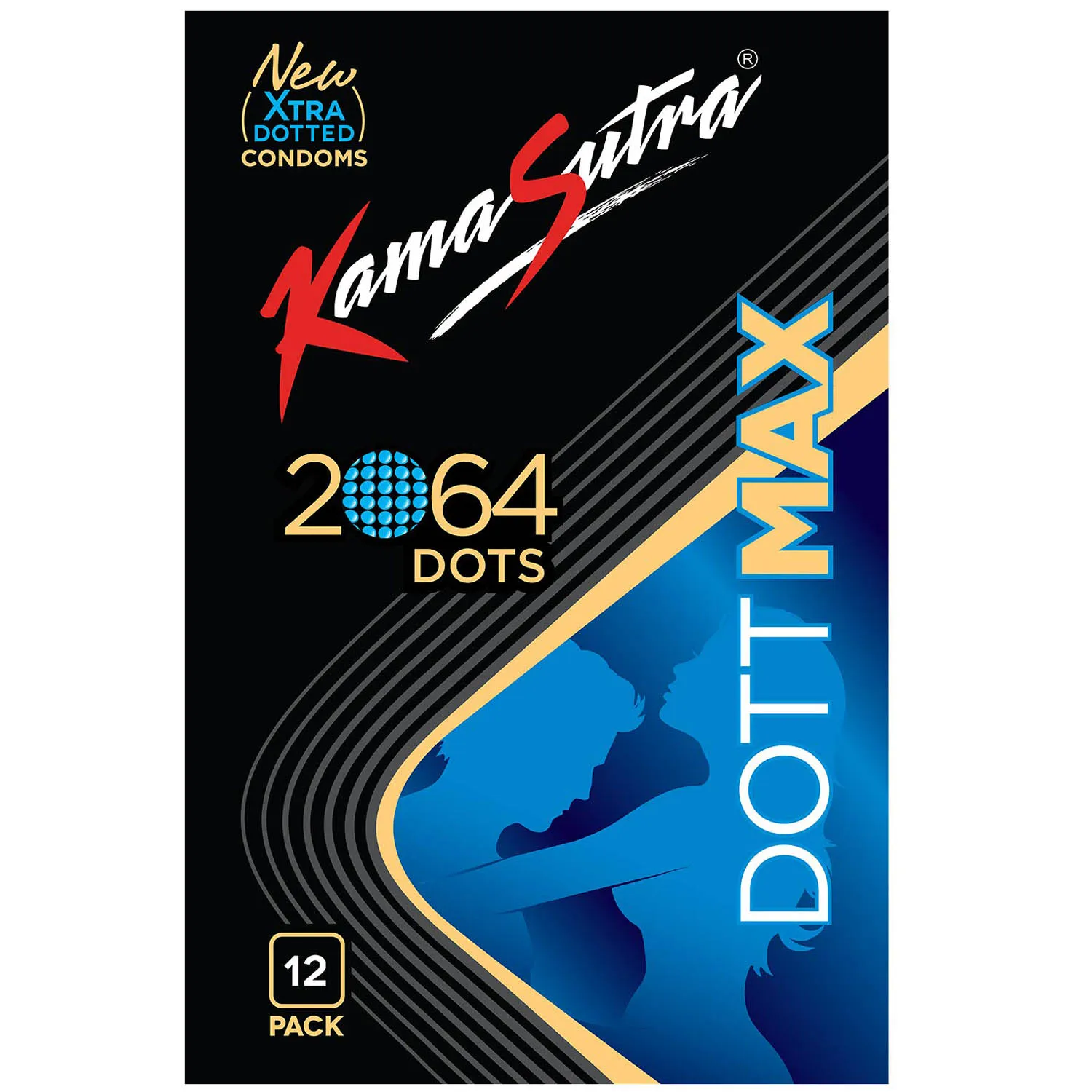 KamaSutra DottMax Condoms for Men, 2064 raised dots, 12 Count