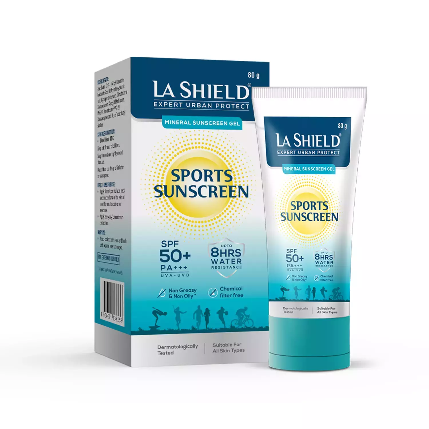 La Shield Expert Urban Protect Spf 50+ Pa+++ Mineral Sports Sunscreen Gel Tube Of 80gm