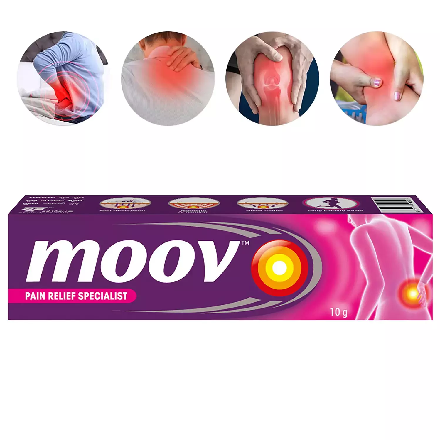 Moov Pain Relief Ointment for Back Pain, Joint Pain, Knee Pain, Muscle Pain 10gm